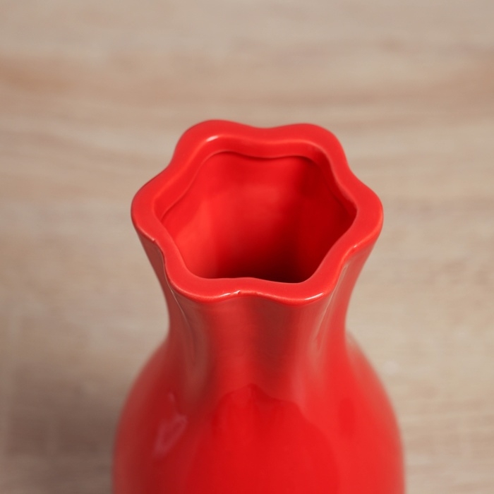 Ваза керамика настольная "Тьяго" талия, d-5 см, 16,5х7 см, красный