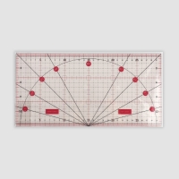 Линейка для квилтинга и пэчворка, с транспортиром, 30 × 15 см, цвет прозрачный/розовый Линейка для квилтинга и пэчворка, с транспортиром, 30 × 15 см, цвет прозрачный/розовый