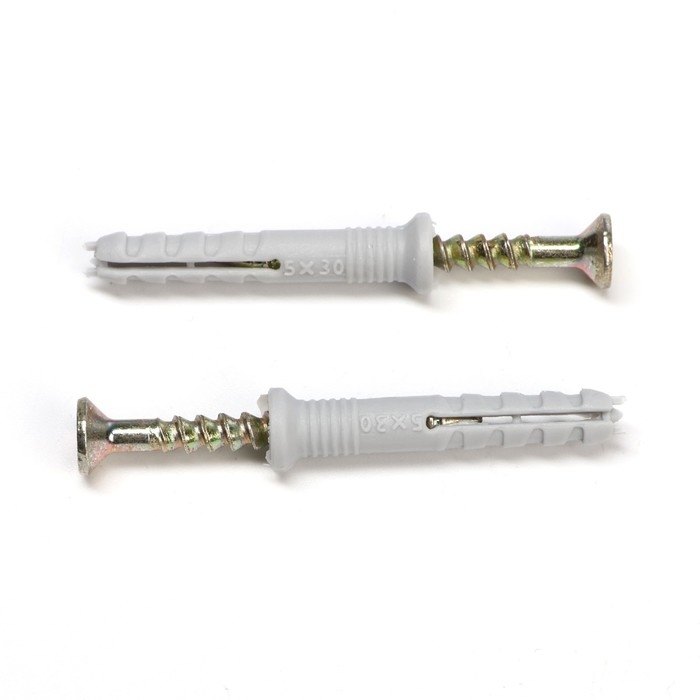 Дюбель-гвоздь "ТУНДРА", распорный, нейлоновый, потайная манжета, 5х30 мм, 100 шт