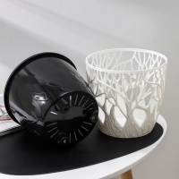 Кашпо для цветов со вставкой «Форест», 3 л, цвет бело-чёрный Кашпо для цветов со вставкой «Форест», 3 л, цвет бело-чёрный