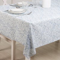 Клеёнка рулонная с тиснением &laquo;Клевер&raquo;, ширина 125 см, рулон 25 м, цвет синий