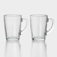 Кружка стеклянная &laquo;Время дегустаций кофе&raquo;, 320 мл, 2 шт