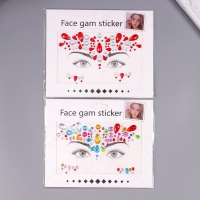 Наклейка пластик на лицо стразы "Узоры" МИКС 14,5х17,5 см Наклейка пластик на лицо стразы "Узоры" МИКС 14,5х17,5 см