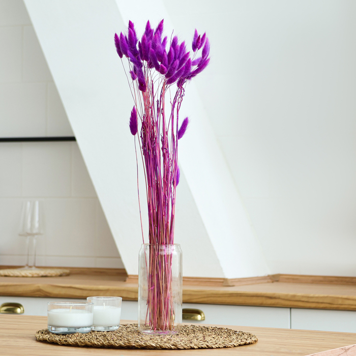 Сухоцветы «Лагурус», набор 30 шт., цвет светло-фиолетовый Сухоцветы «Лагурус», набор 30 шт., цвет светло-фиолетовый