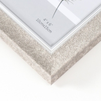 Фоторамка пластик 10х15 см "Серая мраморная крошка" серебристая обводка 19х14 см