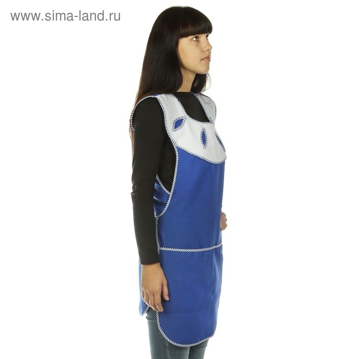 Фартук габардин с круглой кокеткой, р. 52-54, рост 170-176, цвет василёк Фартук габардин с круглой кокеткой, р. 52-54, рост 170-176, цвет василёк