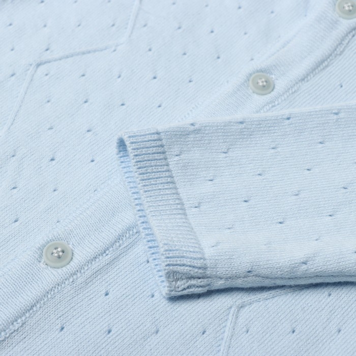 Комбинезон вязаный, цвет голубой рост 68 см