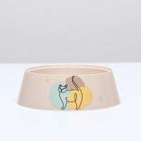 Миска "Мур-мяу" для кошек 300 мл, 14,5 x 14,5 x 4 см, бежевая Миска "Мур-мяу" для кошек 300 мл, 14,5 x 14,5 x 4 см, бежевая