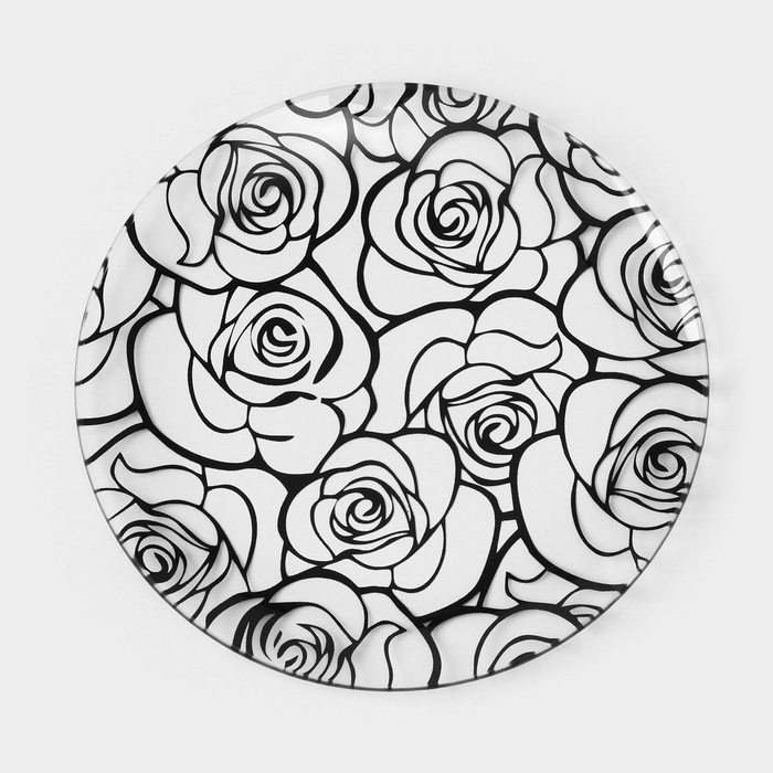 Набор стеклянных тарелок Доляна &laquo;Мишель&raquo;, 7 предметов, цвет черный