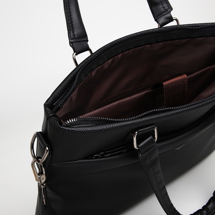 Сумка мужская деловая TEXTURA, 2 наружных кармана, цвет чёрный Сумка мужская деловая TEXTURA, 2 наружных кармана, цвет чёрный