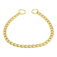 Ошейник - удавка металлический однорядный, 60 см, толщина проволоки 3 мм, золотистый Ошейник - удавка металлический однорядный, 60 см, толщина проволоки 3 мм, золотистый