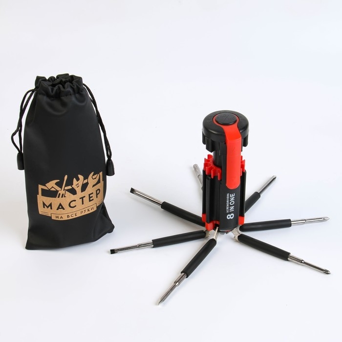Фонарь многофункциональный, мультитул 8 в 1 Фонарь многофункциональный, мультитул 8 в 1 "Мастер на все руки", 6LED, 7 отвёрток, 4х10 см