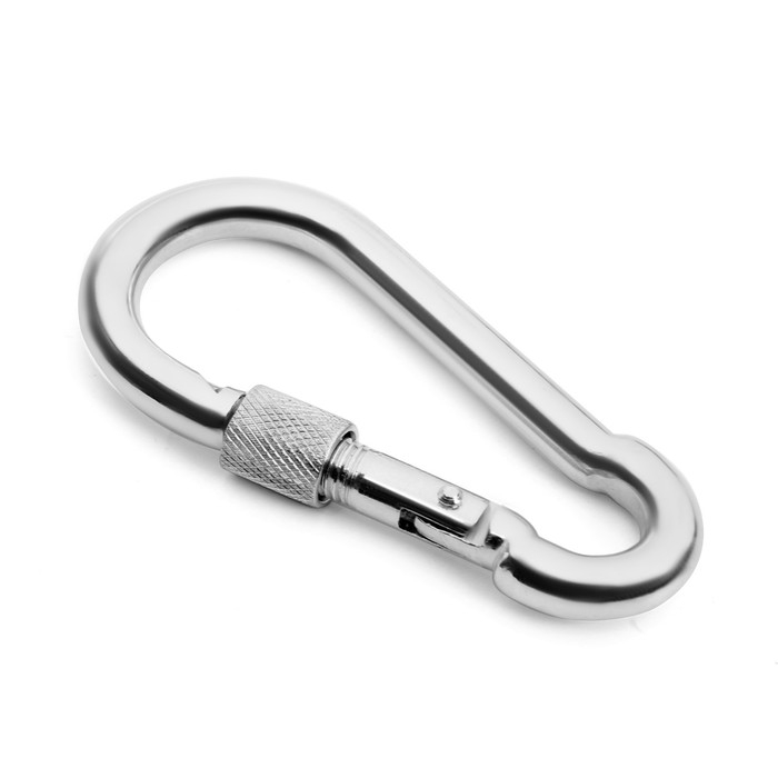 Карабин монтажный с фиксатором ТУНДРА krep, DIN5299D, 10х100 мм, оцинкованный, 1 шт. Карабин монтажный с фиксатором ТУНДРА krep, DIN5299D, 10х100 мм, оцинкованный, 1 шт.