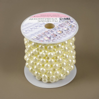 Жемчуг на нитях, плоский, 10 мм, 9 &plusmn; 1 м, цвет молочный