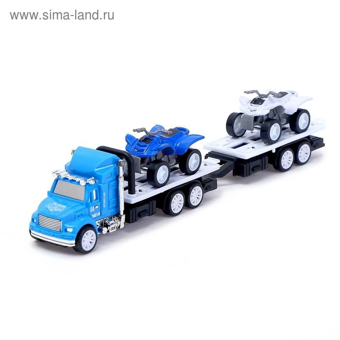 Грузовик инерционный &laquo;Перевозчик&raquo; с 2 квадроциклами, МИКС