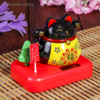 Маятник пластик от солнечной батареи "Кот Манэки-нэко с деревом" чёрный 8х10х6 см Маятник пластик от солнечной батареи "Кот Манэки-нэко с деревом" чёрный 8х10х6 см