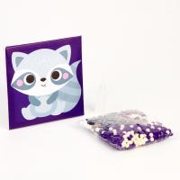 Картина помпонами &laquo;Енот&raquo;, 20 х 20 см, аппликация помпошками