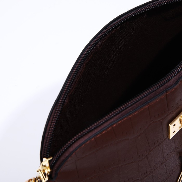 Сумка кросс-боди на молнии, цвет коричневый