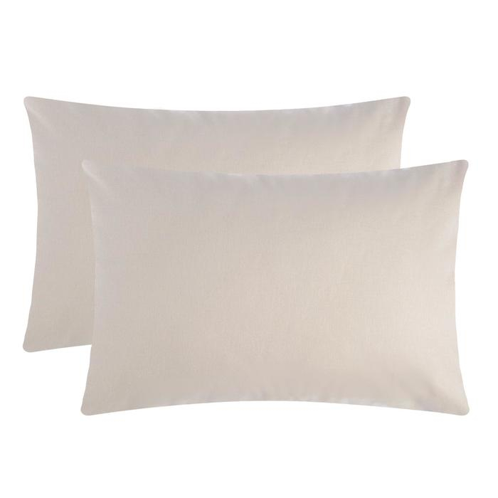 Комплект наволочек Этель бежевый, 50х70 см - 2 шт, 100% хлопок, поплин Комплект наволочек Этель бежевый, 50х70 см - 2 шт, 100% хлопок, поплин