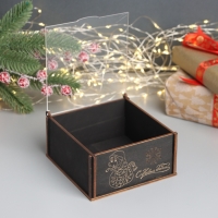 Новогодняя шкатулка "Змейка, снежинка" 6х12х12 см Новогодняя шкатулка "Змейка, снежинка" 6х12х12 см