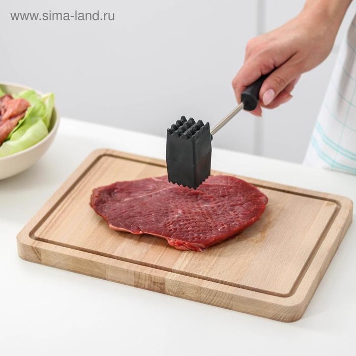 Молоток для мяса Доляна &laquo;Квадрат&raquo;, 25 см, цвет чёрный