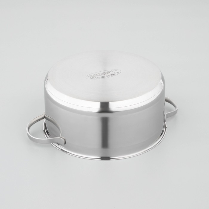 Кастрюля &laquo;Альта&raquo;, 5,2 л, d=24 см, капсульное дно, стеклянная крышка, индукция