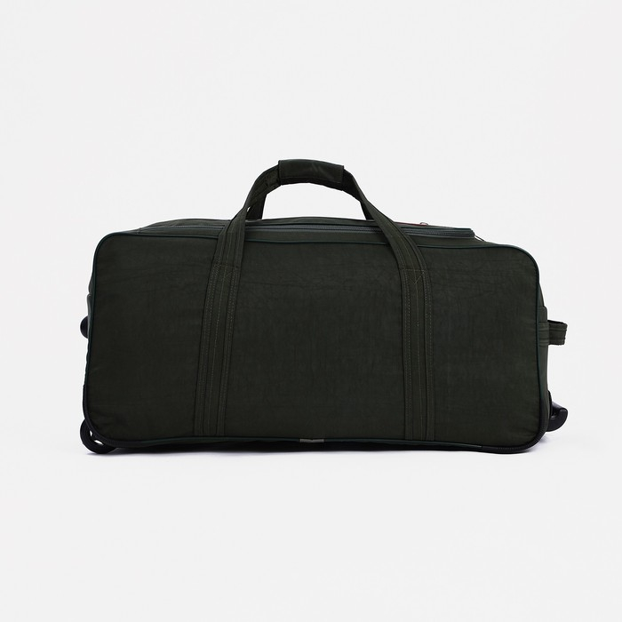 Сумка дорожная на колёсах, отдел на молнии, 3 наружных кармана, цвет хаки