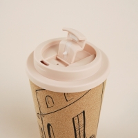 Стакан для кофе с крышкой SL Home &laquo;Тира&raquo;, пробковый, 350 мл, 9,5&times;9,5&times;14,5 см, цвет бежевый