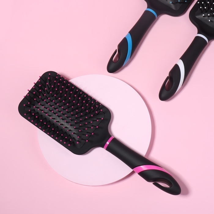 Расчёска массажная, широкая, 8 &times; 26 см, цвет МИКС