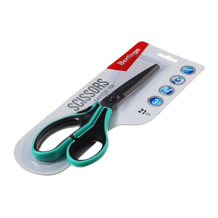 Ножницы 21см Berlingo Ножницы 21см Berlingo "Easycut 350" ассорти, эргономичные ручки, мягкие вставки, европодвес