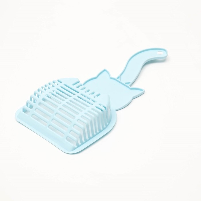 Совок для туалета "Довольный кот", 28 х 12,5 см, голубой