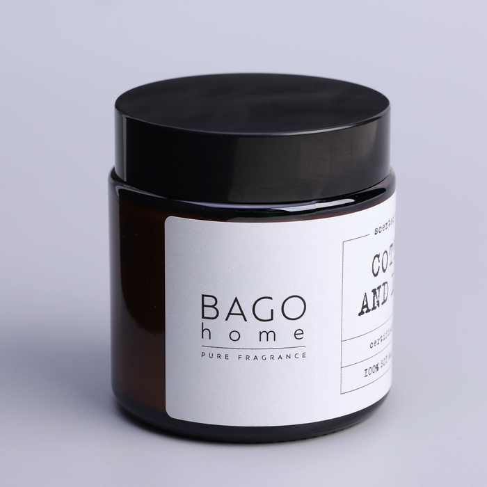 Свеча ароматическая в банке Свеча ароматическая в банке "Хлопок и лилия", совый воск, 88 г