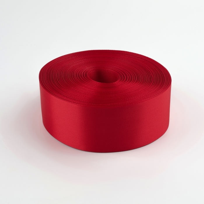 Лента атласная, 50 мм &times; 100 &plusmn; 5 м, цвет красный