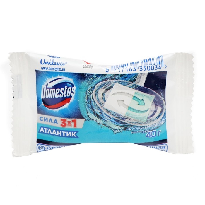 Блок гигиенический для унитаза Domestos Блок гигиенический для унитаза Domestos "Атлантик", сила 3 в 1, 40 г