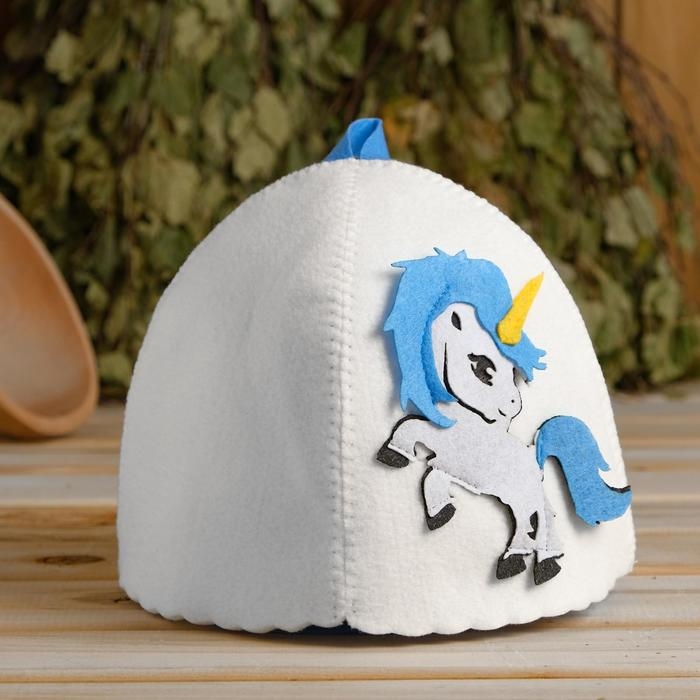 Шапка для бани с аппликацией Шапка для бани с аппликацией "Афелия"