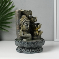 Фонтан настольный от сети, подсветка "Будда на ладони" серый 20,5х20,5х27 см Фонтан настольный от сети, подсветка "Будда на ладони" серый 20,5х20,5х27 см