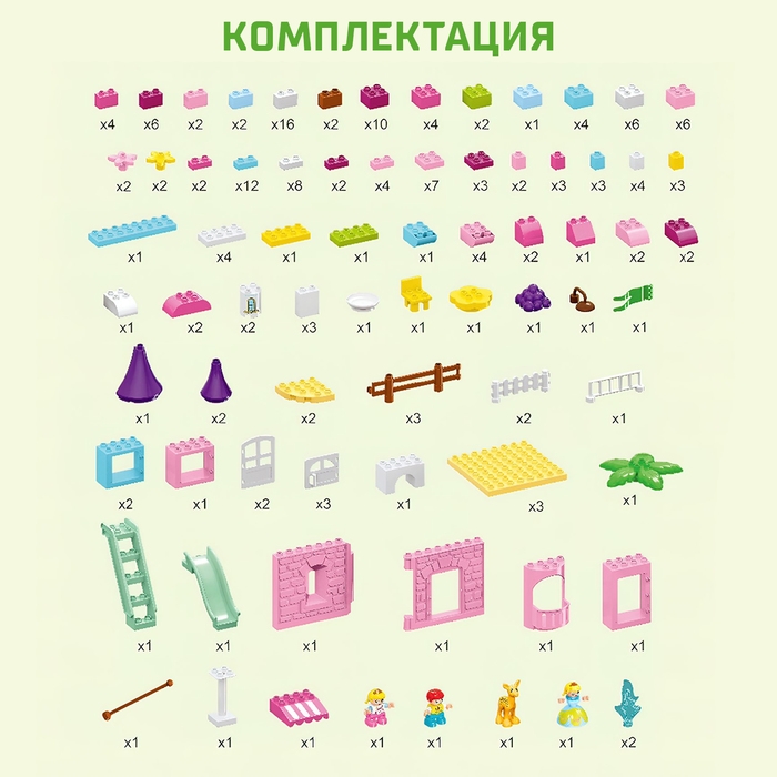 Конструктор «Чудесный замок», 2 варианта сборки, 194 детали Конструктор «Чудесный замок», 2 варианта сборки, 194 детали