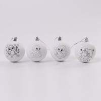 Ёлочные шары под раскраску на новый год &laquo;Новогодняя сказка. Змея&raquo;, d = 7 см, 4 шт, новогодний набор для творчества