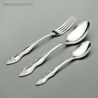 Набор столовых приборов «Тройка», 36 предметов, цвет серебряный Набор столовых приборов «Тройка», 36 предметов, цвет серебряный