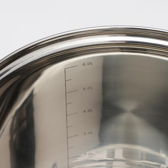 Набор кастрюль из нержавеющей стали &laquo;Абель&raquo;, 4 предмета: 7 л, 9 л, 10 л, 12 л, крышки, индукция