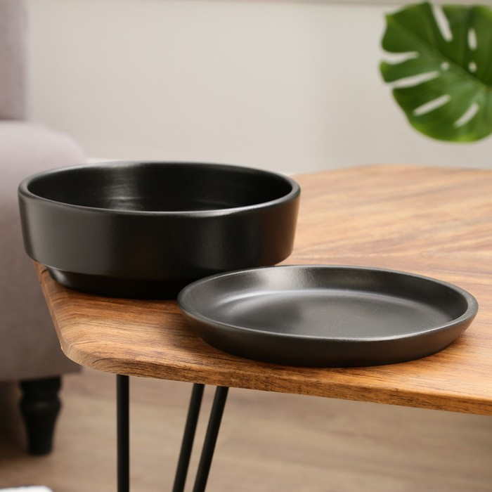 Горшок бонсайница Горшок бонсайница "Огма" черная, 2 л