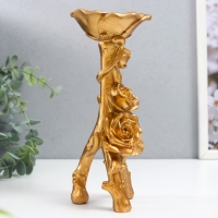 Подсвечник полистоун на 1 свечу "Розы. Тринога" золото 20,8х7,5х7,5 см Подсвечник полистоун на 1 свечу "Розы. Тринога" золото 20,8х7,5х7,5 см