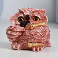 Фигура "Сова с микрофоном" красно-коричневая, 5х5х5см Фигура "Сова с микрофоном" красно-коричневая, 5х5х5см