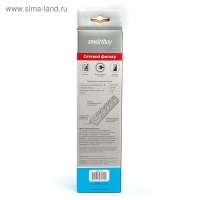 Сетевой фильтр Smartbuy One, 5 розеток, 1.8 м, 10 А, 2200 Вт, с з/к, черный