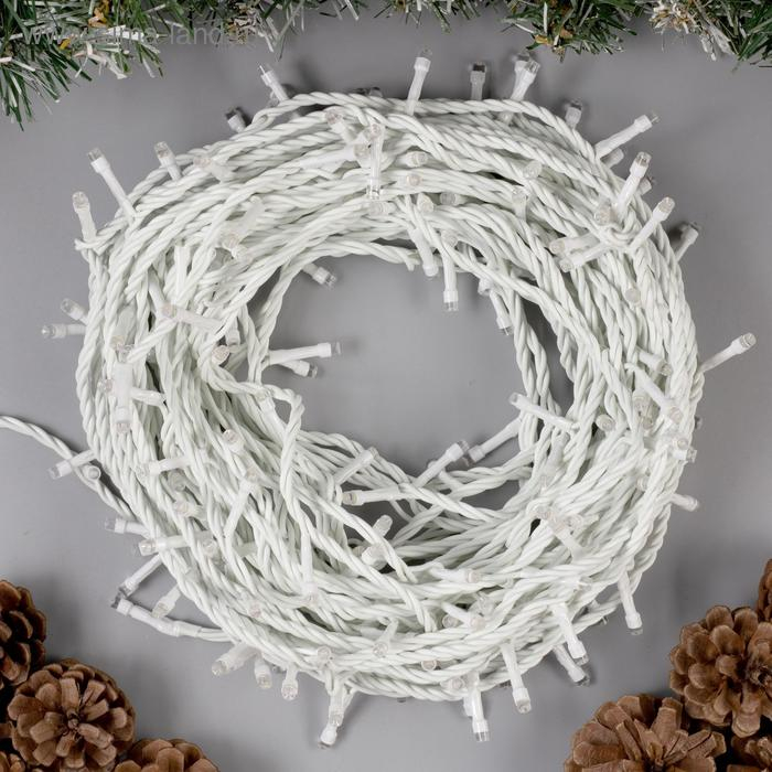 Гирлянда &laquo;Нить&raquo; 20 м, IP44, белая нить, 200 LED, свечение белое, 8 режимов, 220 В