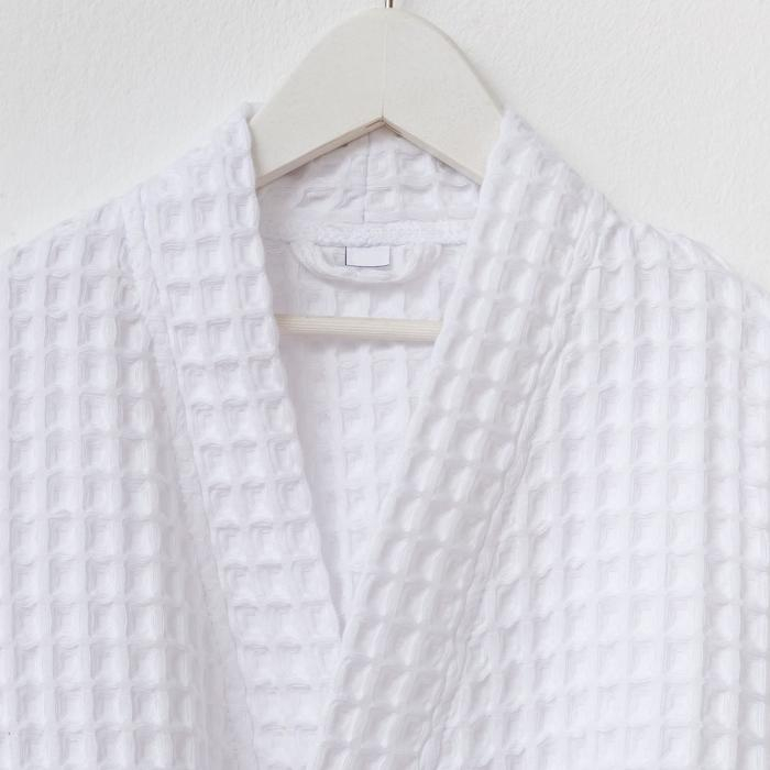 Халат вафельный детский Крошка Я Халат вафельный детский Крошка Я "Boho" размер 34 (122-128 см) цвет белый, 100% хлопок 290 г/м2