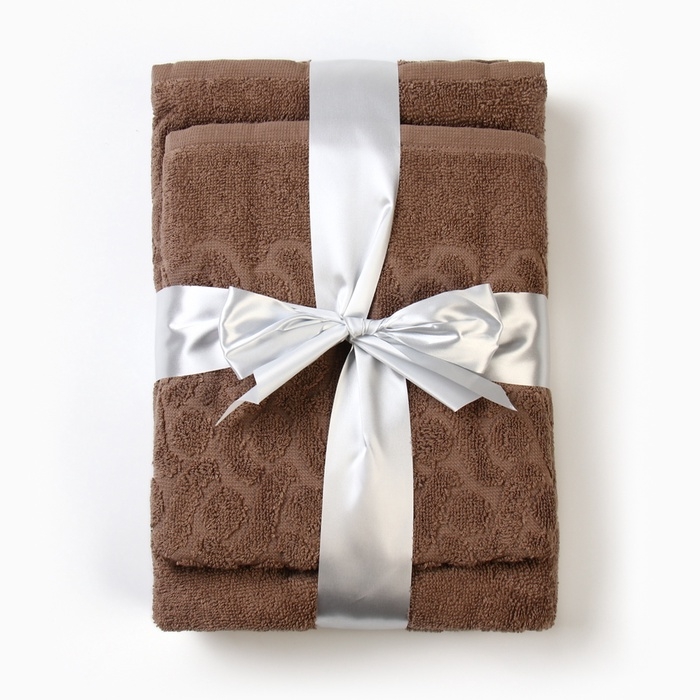 Набор махровых полотенец Spelt коричневый 50х90см + 70х130см, махра 330г/м хл100%