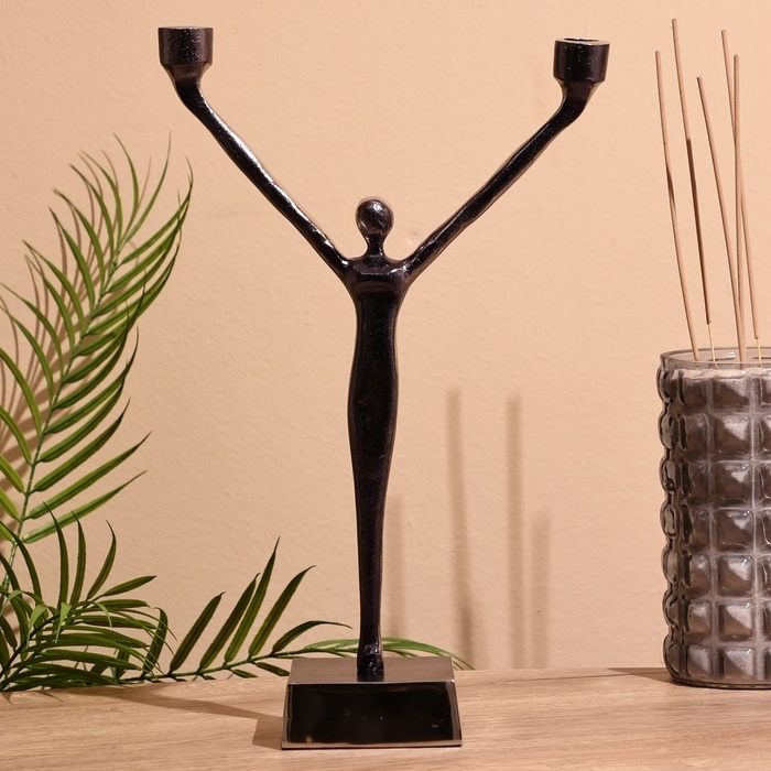 Подсвечник на 2 свечи Подсвечник на 2 свечи "Ленни" 42 см, металл