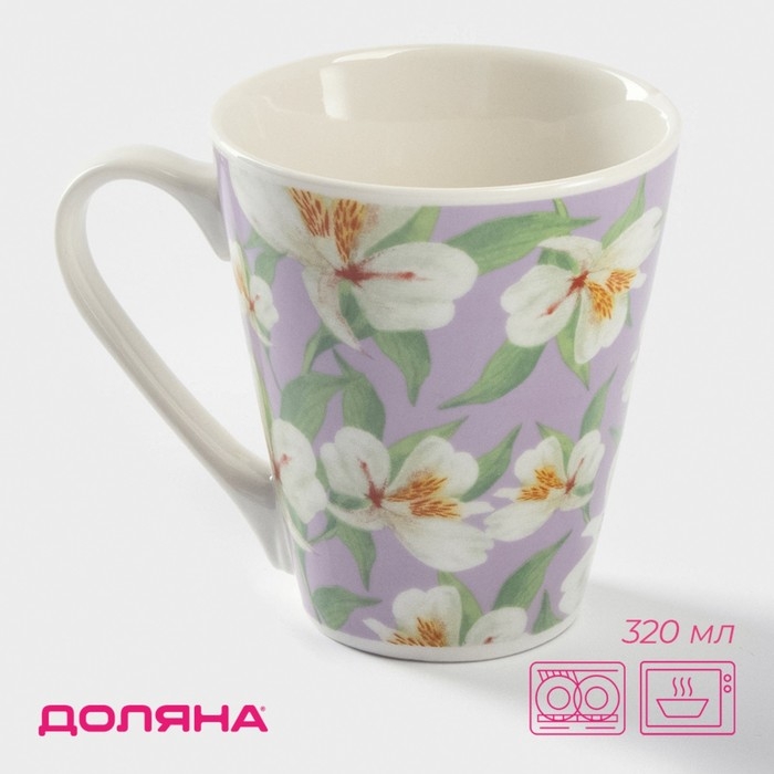 Кружка фарфоровая Доляна «Весна», 320 мл Кружка фарфоровая Доляна «Весна», 320 мл