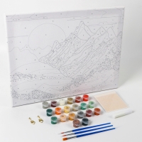 Картина по номерам с подрамником и поталью &laquo;Закат в горах&raquo;, 30 х 40 см